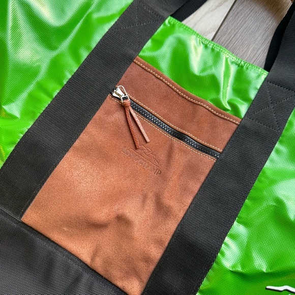 Longchamp Big Weekender Bag. Leather + Dive Vinyl Super Rare+Durable+Very Cool! - Picture 2 of 10